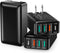 USB C Wall Charger 40W, Excgood 4-Port USB Charging Block, Flat Foldable Wall Plug PD+QC Power Adapter for iPhone 16 15