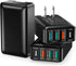 USB C Wall Charger 40W, Excgood 4-Port USB Charging Block, Flat Foldable Wall Plug PD+QC Power Adapter for iPhone 16 15