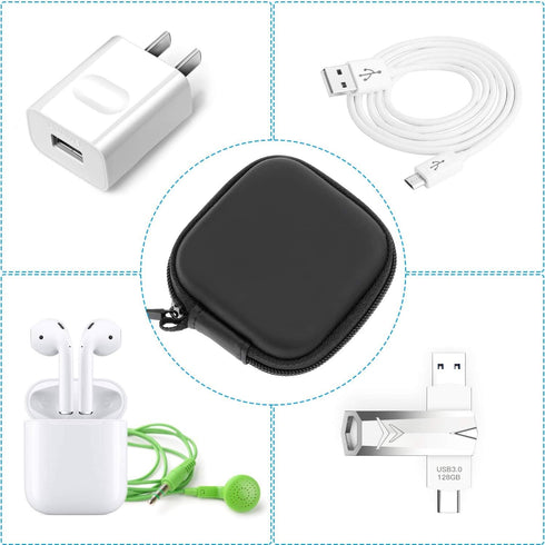 Earbud Case, Cridoz EVA Earphone Holder with Carabiner for Wireless Earbuds, Bluetooth Headset Organizer