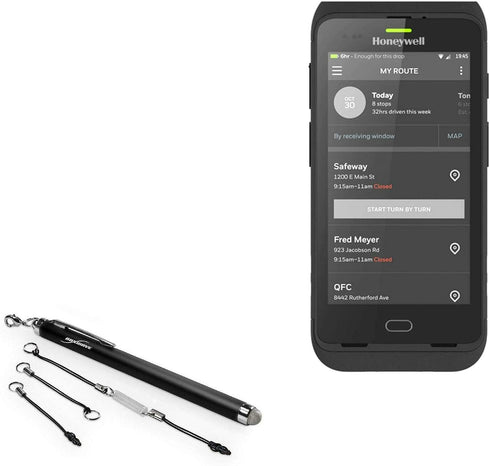 BoxWave EverTouch Stylus Pen for Honeywell Dolphin CT40, Fiber Tip Capacitive Stylus - Jet Black