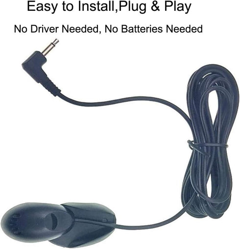 3.5mm Car Microphone with 9.85 Feet Assembly Cable for Bluetooth Enabled Stereo, Radio, GPS and DVD