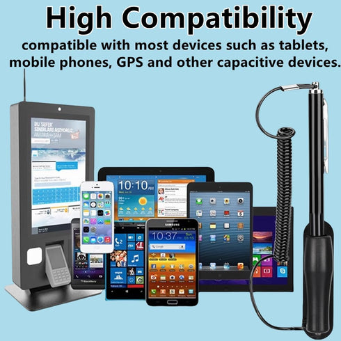 Tablet Touch Pen with Chain, High Sensitivity Stylus for Mobile Phones and GPS, Black