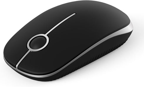 VssoPlor Wireless Mouse, 2.4G Slim Portable Computer Mice with Nano Receiver for Notebook, PC, Laptop (Black and Silver)