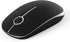 VssoPlor Wireless Mouse, 2.4G Slim Portable Computer Mice with Nano Receiver for Notebook, PC, Laptop (Black and Silver)