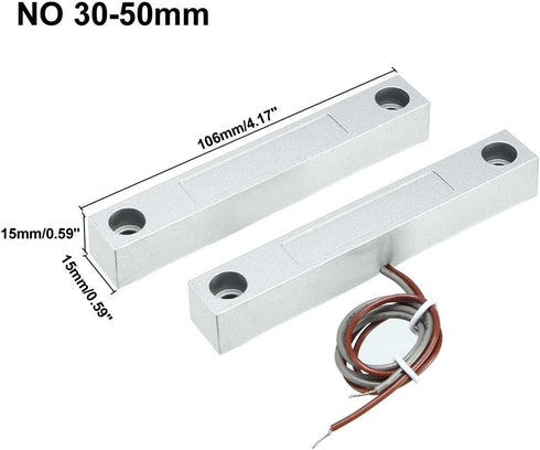 uxcell Rolling Door Contact Magnetic Reed Switch Alarm with 2 Wires for N.O. Applications MC-58 by uxcell