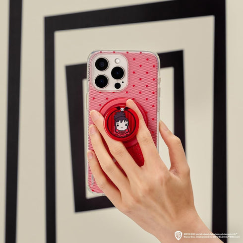 PopSockets Round Phone Grip - Lydia Deetz, Compatible with MagSafe, Adapter Ring Included, Wireless Charging Compatible