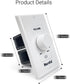100W 3 12-Position, Herdio Volume Control Knob for Speakers, Flush in Wall Volume Controller with Independent Plate