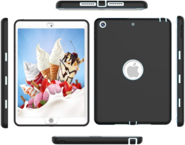 Case for iPad 9th/8th/7th Generation - Cover Case 10.2 inch with Built-in Screen Protector (Black/White)