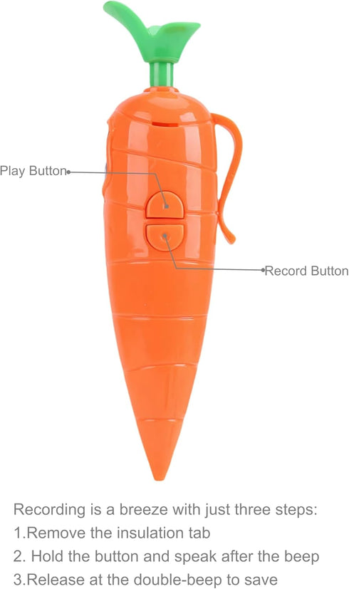 UMATRU 60-Second Voice Recorder with Playback & Audio Recorder Pen - Cute Carrot-Shaped Recorder Device, Smooth-Writing