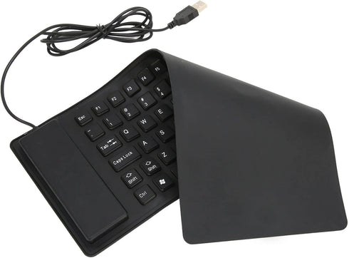 VBESTLIFE Foldable Silicone Keyboard, USB Wired 85 Keys Waterproof Rollup Keyboard for Laptop (Black)