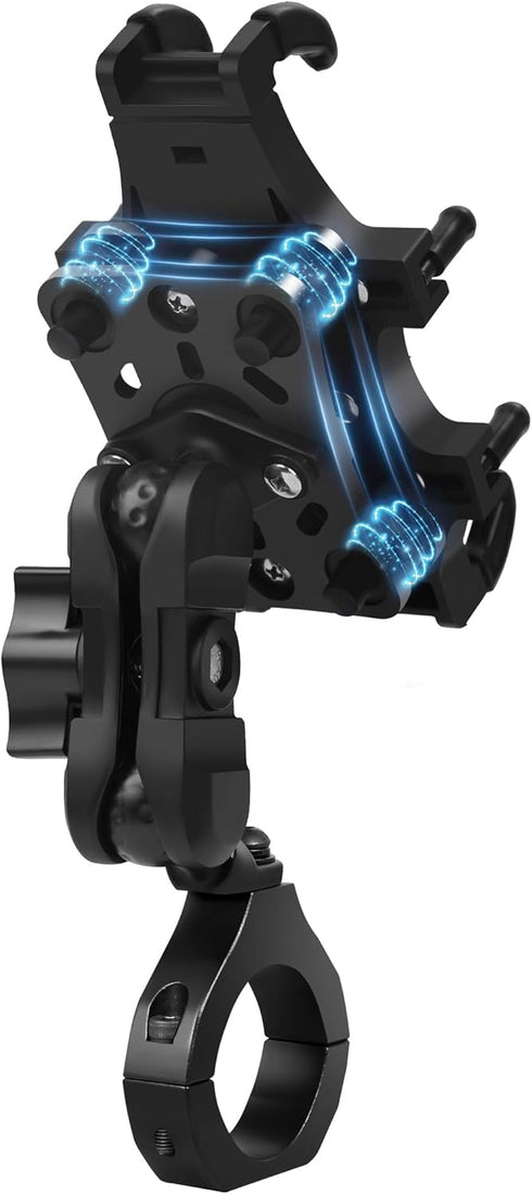 Anti-Vibration UTV Phone Mount Heavy Duty, Full Protection Holder with Aluminum Bracket Fit for 1.75-2" Roll Cage,