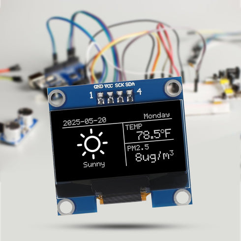 AITRIP 3PCS 1.3 Inch I2C 128x64 SH1106 IIC OLED Display Module Pixel Screen Module with Breadboard Jumper Wires M/F M/M