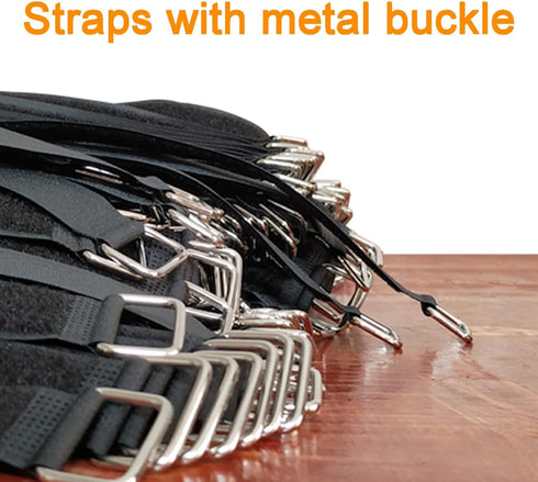 36 inch Cable Strap with Buckle, 16 PACK Hook and Loop Fastening Straps, Adjustable Nylon Securing Strap