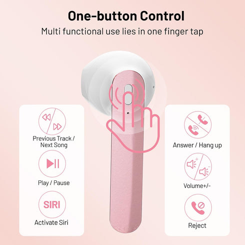 50H IPX7 Wireless Earbuds, Bluetooth Headphones with HiFi Stereo Noise Cancelling Mic, USB-C Charging Case, Playtime