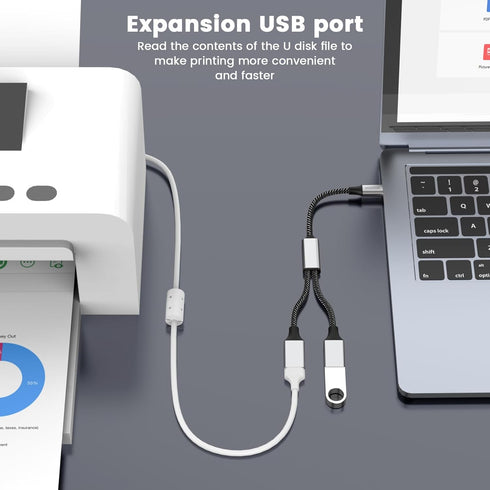 USB C to Dual USB Female Adapter, Type C to Dual USB Splitter for MacBook Pro, Google Pixel, Galaxy S9