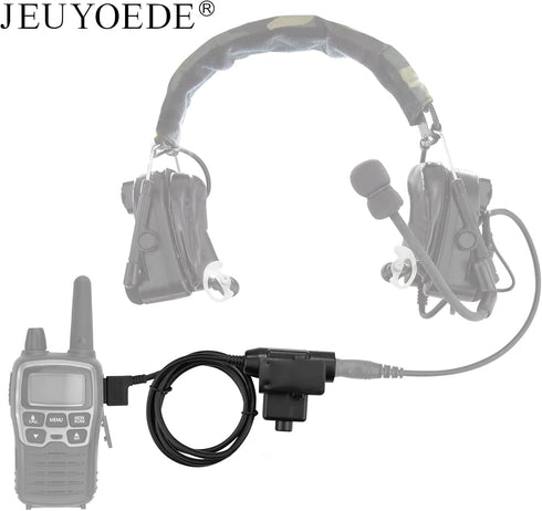 U94 PTT Tactical Military Adapter, Standard 7.1mm Plug for Midland GXT, LXT Series Walkie Talkie