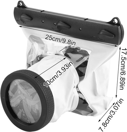 Waterproof Housing Bag for DSLR Cameras, Full Sealed Underwater Case, 20M Anti Shock Bag for Nikon (White)