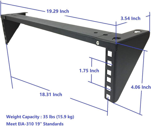 Jingchengmei 2U 19 Inches Lightweight Folding Steel Wall Mountable Vertical Rack and Server Rack