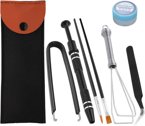 Keyboard Remover Tool Kit, 7-Piece Set with Keycap Puller, Switch Puller, Lube, Cleaning Brush, Tweezers