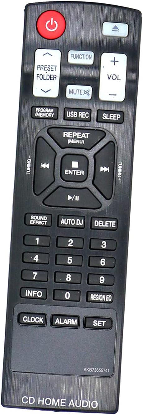 AKB73655741 Replacement Remote for LG Home Audio Mini Hi-Fi System, Fit for CM4350, CM4550, CMS Series
