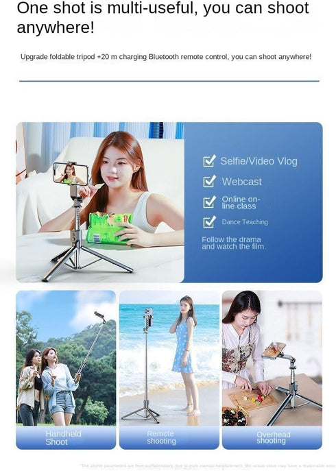 XIHAMA 1 17, 50 inch) Selfie Stick with Light, All in Extendable Tripod Stand with Wireless Remote, Portable Mobile