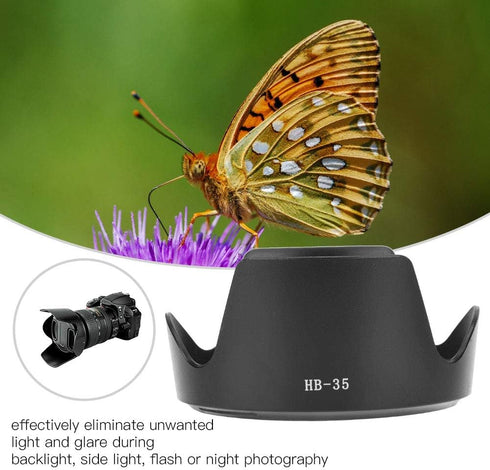 Camera Lens Hood, HB-35 Camera Mount Lens Hood Replacement for Nikon AF-S VR 18-200mm F/3.5-5.6 Lens