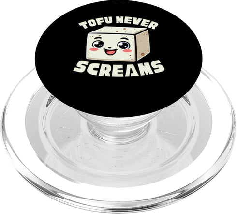Tofu Never Screams Vegan Tofu Never Screams Funny Vegan PopSockets MagSafe PopGrip for iPhone