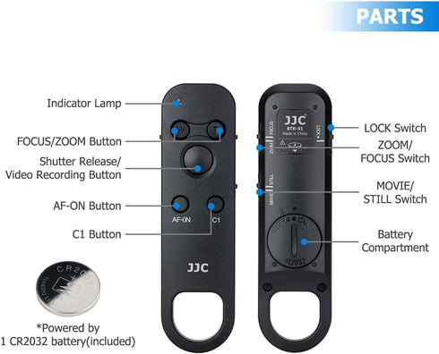 JJC Wireless Bluetooth Remote Control for Sony Cameras A7R5 A7M4 ZV-E1 ZV-1F ZV-1 II ZV1 ZV-E10 FX30 A1 A7C II