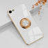 aowner Ring Holder Case for iPhone SE 3/SE 2/iPhone 8/7, Shiny Plating Rose Gold Edge with 360 Degree Rotation