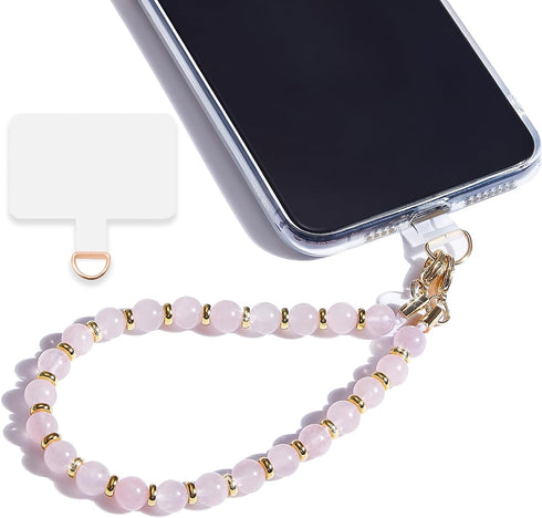 Marble Beaded Phone Wrist Strap,Detachable Phone Bracelet Strap with Tether Tab,Hands-Free Wristlet