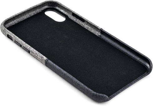 Dockem M1 Card Case for iPhone XR (6.1") - Slim Canvas Style Faux Leather Wallet Case with Built-in Metal Plate