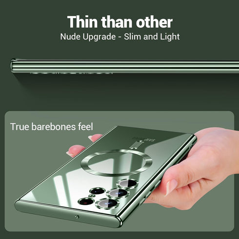 Magnetic Cover for Samsung Galaxy S24 Ultra, Slim Thin Soft Funda Capa Compatible with MagSafe 6.8 inch Green