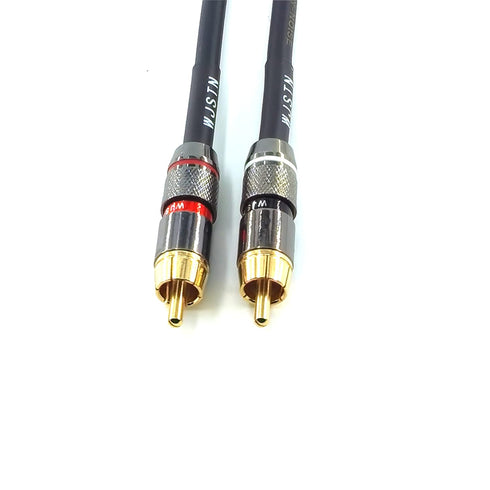 WJSTN-020 RCA to RCA Audio Cable, 1RCA Male to 1RCA Male Stereo Audio Cable for Subwoofer, Home Theater, 2 Pack