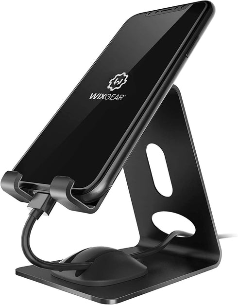 WixGear Phone Stand, Premium Phone Holder for iPhones, Android Smartphones & Mini Tablets Sturdy Metal Phone Stand