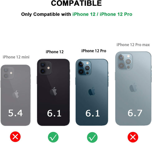TENDLIN Compatible with iPhone 12 / 12 Pro Case, Wood Grain with Carbon Fiber Texture Design, Leather Hybrid Case