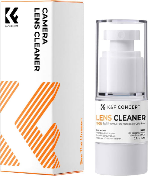 K&F Concept Spray and Microfiber Lens Cleaner Care Kit, Non-Flammable Camera Lens Cleaner for Coated Lenses,