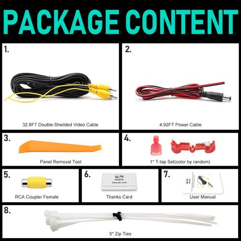 GreenYi Double-Shielded Car RCA Rear View Camera Video Extension Cord - 32.8FT / 10M, Pure Copper Male to Male AV