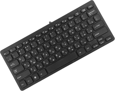 Yosoo Mini Thin 78 Keys USB Wired Keyboard, Mute Portable Personal Keyboard with Russian German French English (Russian)