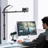 Overhead Camera Mount Table Stand with 2 Section Telescopic Arm, Adjustable Light Stand Mount for DSLR, Phone, Webcam