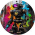 Robotic Dystopian Graffiti Splatter Art - Futuristic Robot PopSockets Standard PopGrip