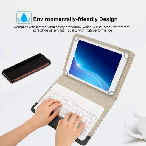 EBTOOLS Bluetooth Keyboard Case, PU Leather Waterproof Cover + Keyboard with Stand for 9.7 to 10.1 inch Tablets