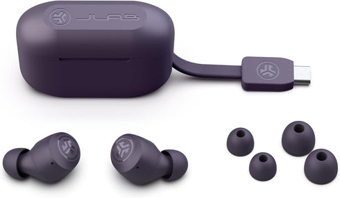 JLab Go Air Pop+ True Wireless Bluetooth Earbuds, Limited Edition Violet, Charging Case, IPX4, Bluetooth 5.3, 3 EQ