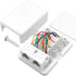 Phone Jack Surface Mount Dual Port - 2 Phone Line Telephone Jack Box with 8 Screw Terminals to 2 RJ11 (White)