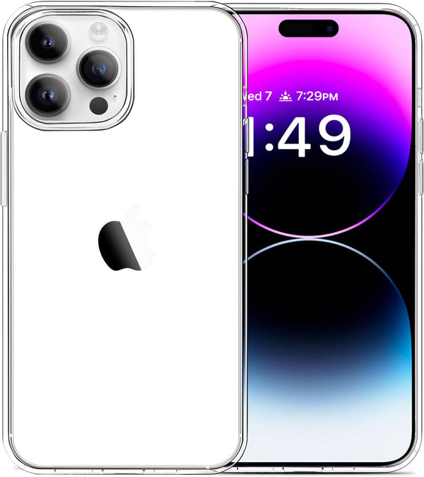JJGoo Clear Soft Shockproof Case for iPhone 14 Pro, Slim Thin Bumper Cover, Transparent Phone Case