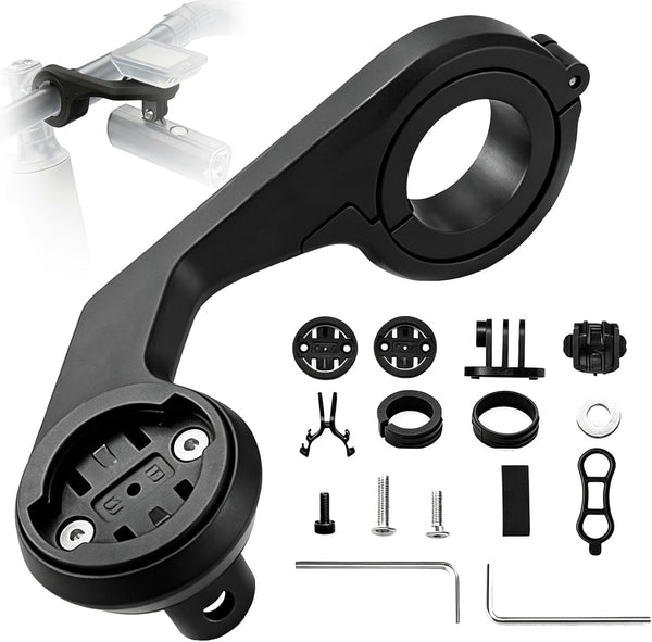 LONLEEYU Bike Computer Mount, Cycling Out Front Bike Mount Designed for All Cycling