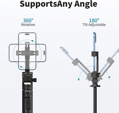Auleda 70" Insta360 Selfie Stick Tripod for Gopro Action Camera, Lightweight Phone Tripod Stand with Wireless Remote