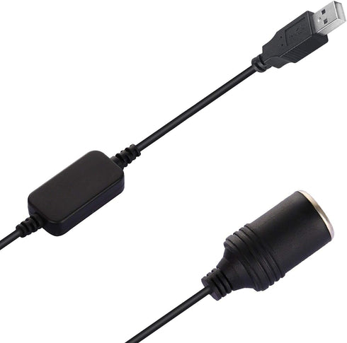 Apoi USB A Male to 12V Car Cigarette Lighter Socket - Female Step Up Cable Inverter (1.96FT/0.6M)