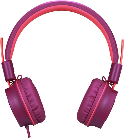 noot products Kids Headphones K33 Foldable Stereo Tangle-Free 5ft Long cord 3.5mm Jack Plug in Wired On-Ear Headset for Children/Teens/Boys/Girls/ipad/School/Kindle/Travel/Plane/Tablet (Plum)