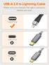 Shop CableCreation MFi Certified 15 cm USB to Lightning Cable for iPhone 14/13/12/11/X/8/7/6S/SE & iPad Fast Charging.