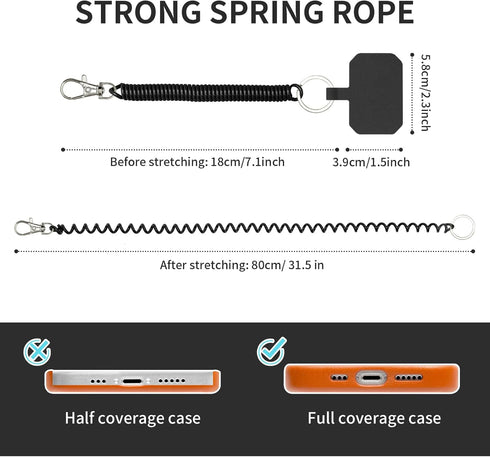 HOTEMIA Phone Tether Lanyard Anti Theft Strap with Carabiner - Anti-Drop Outdoor Accessory for Skiing, Hiking, Cycling